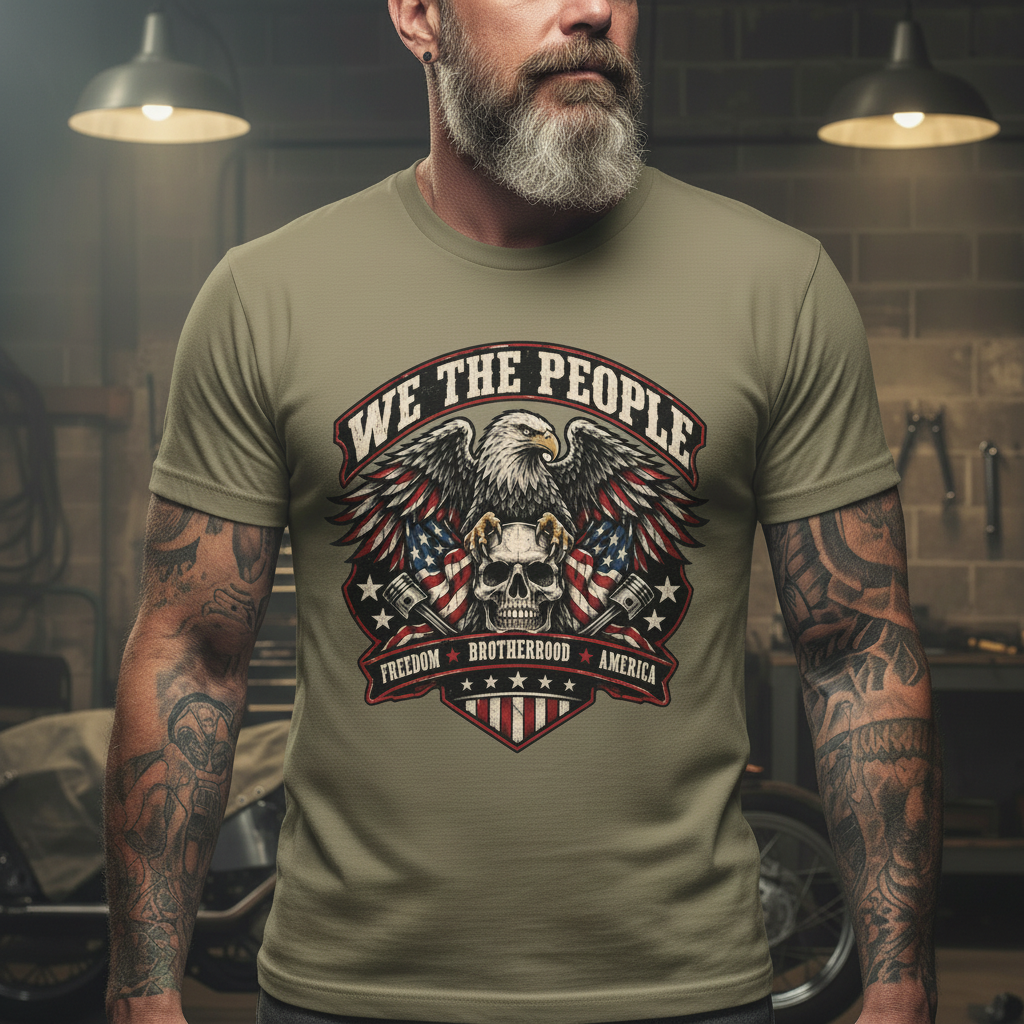 black Vintage American Flag eagle men's t-shirt