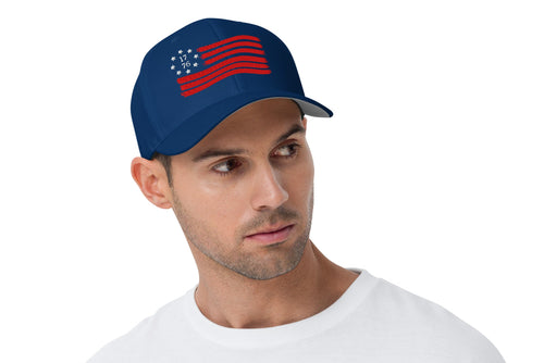 Men's red, white and blue America 1776 baseball cap