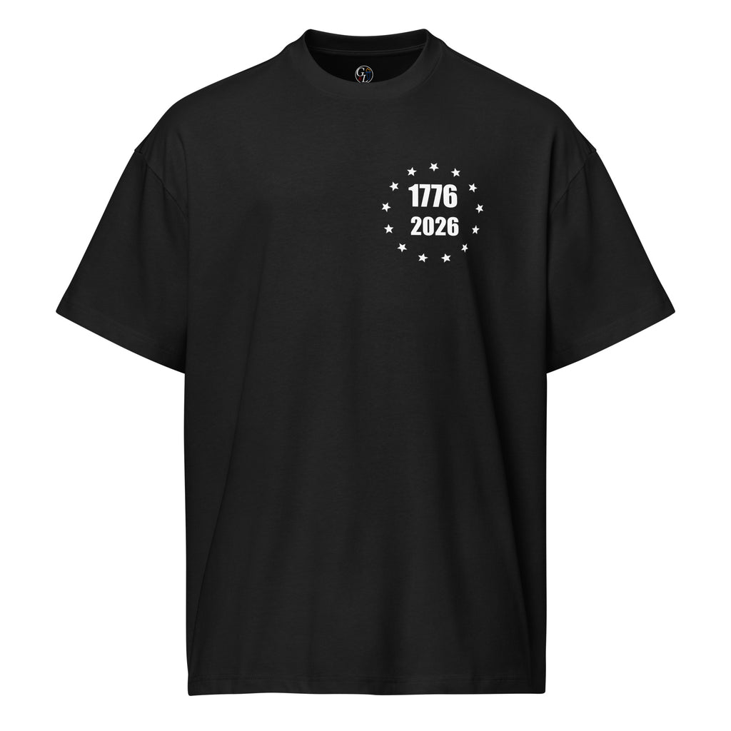 Black men's vintage American flag 250 years box t-shirt