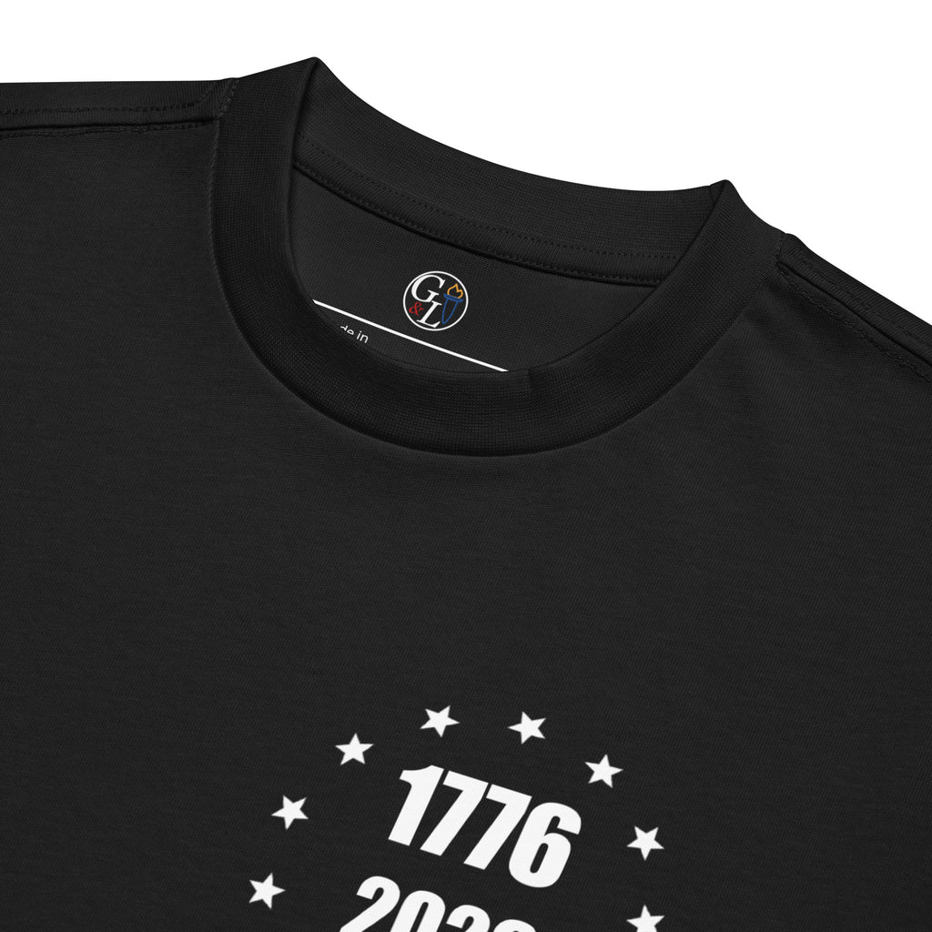 Black men's vintage American flag 250 years box t-shirt