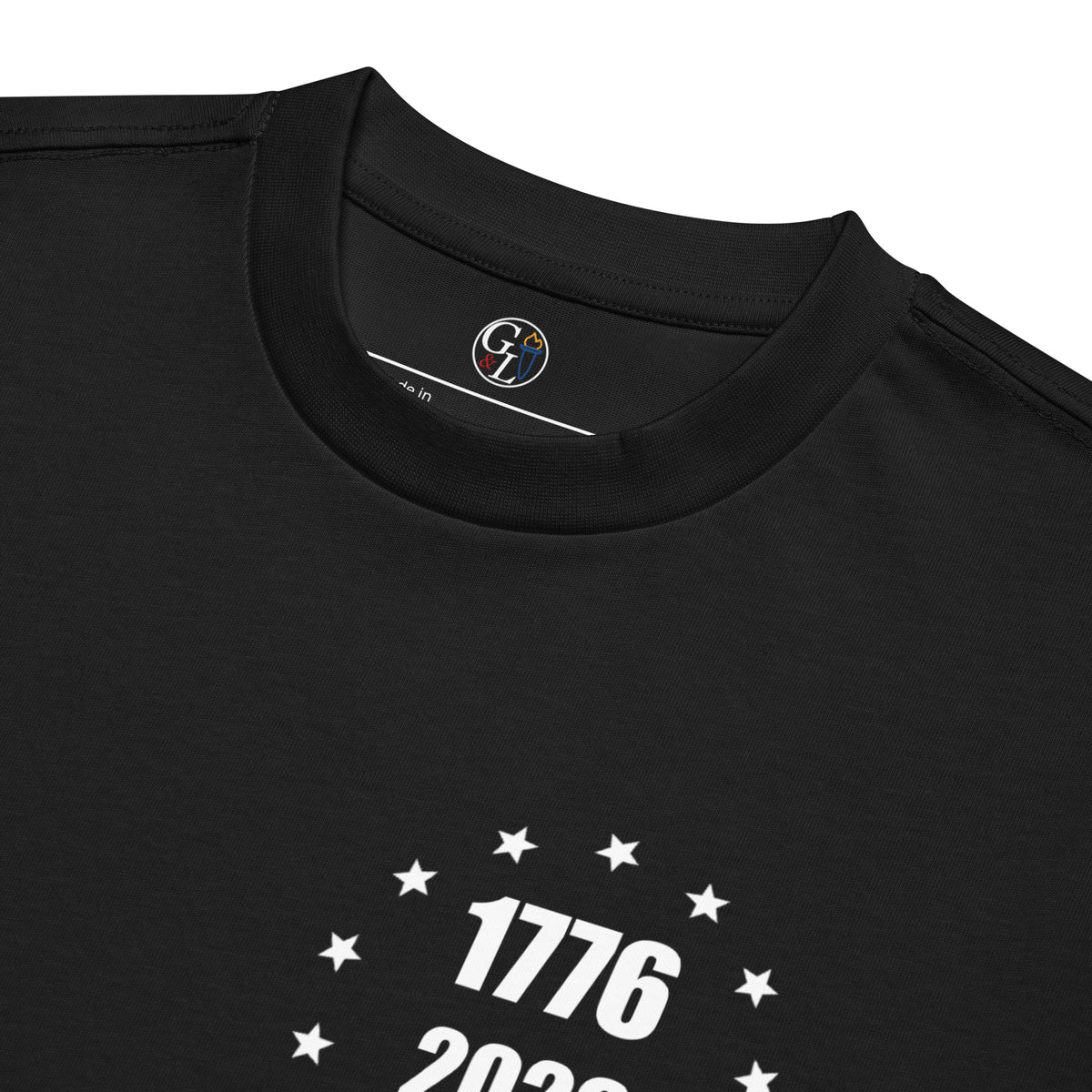 Black men's vintage American flag 250 years box t-shirt