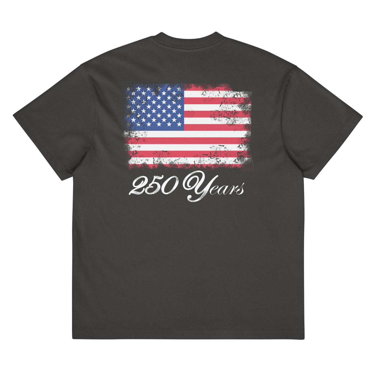 Black men's vintage American flag 250 years box t-shirt