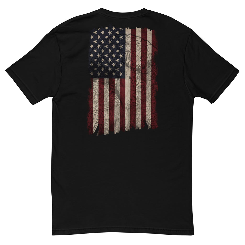 Black Men's Bald eagle in American flag t-shirt
