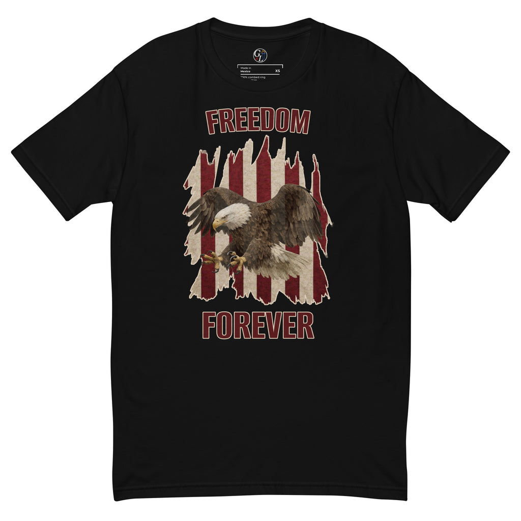 Men's black Freedom forever American flag and eagle t-shirt