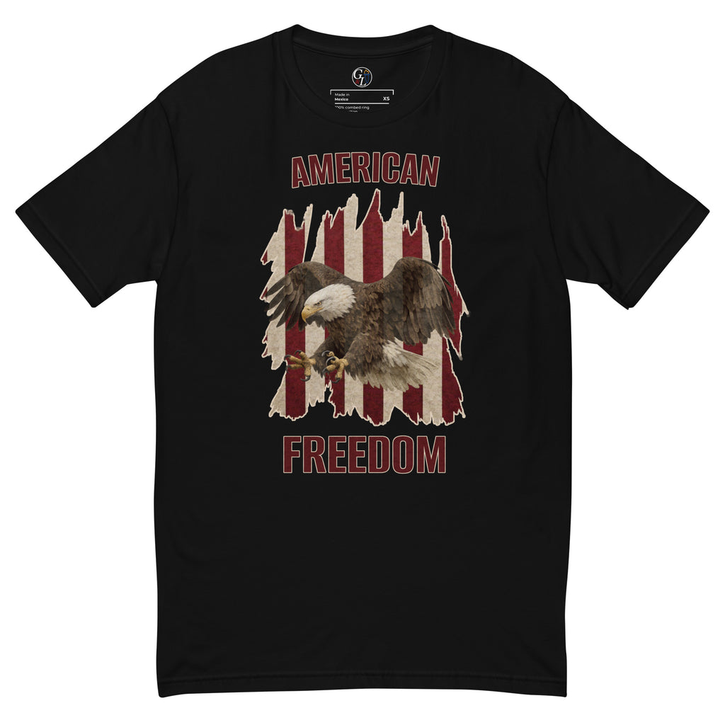 Men's American freedom American flag eagle shirt black 
