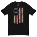 Men's distressed American flag eagle on front of shirt black 