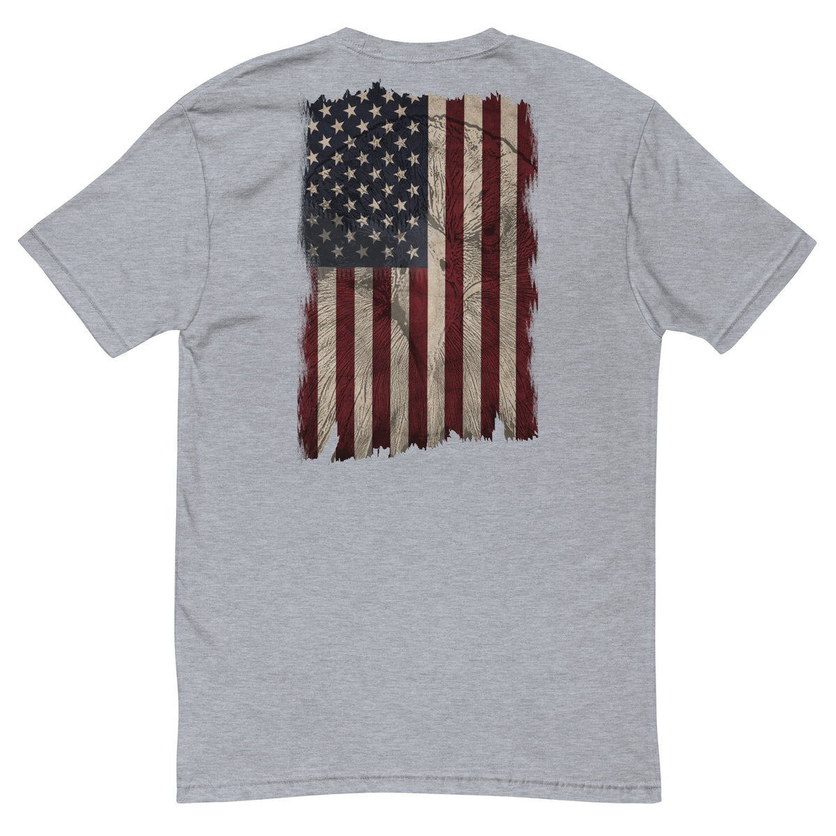 Gray Men's Bald eagle in American flag t-shirt
