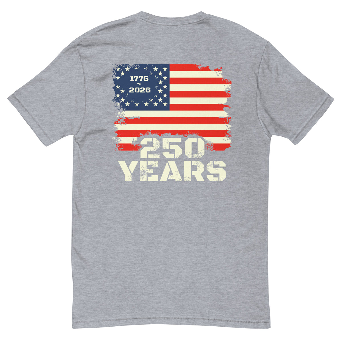 America 250 Distressed American flag tactical design men's t-shirt gray