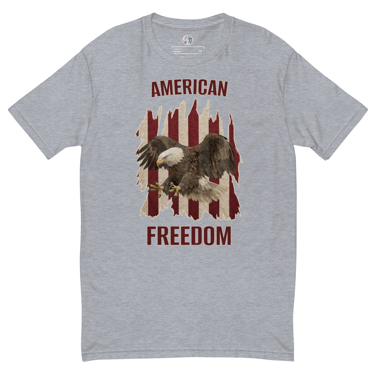 Men's American freedom American flag eagle shirt gray