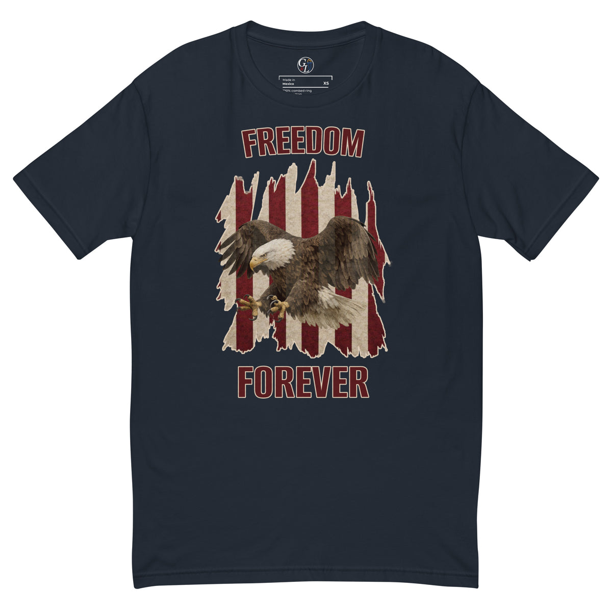 Men's navy Freedom forever American flag and eagle t-shirt