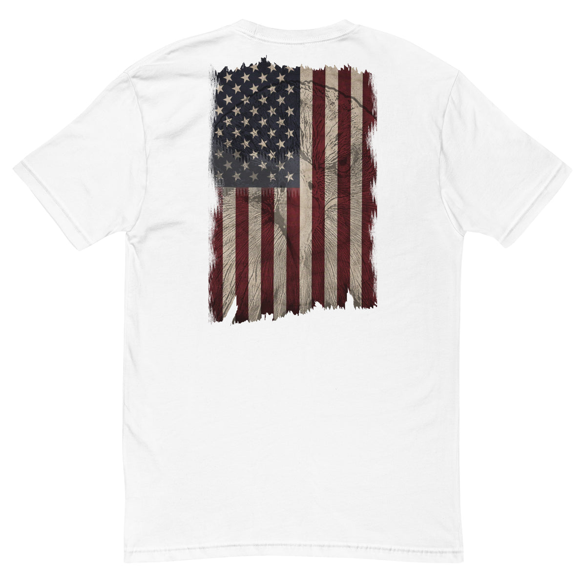 White Men's Bald eagle in American flag t-shirt