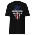 Men's freedom treads, tire treads in American flag t-shirt design black