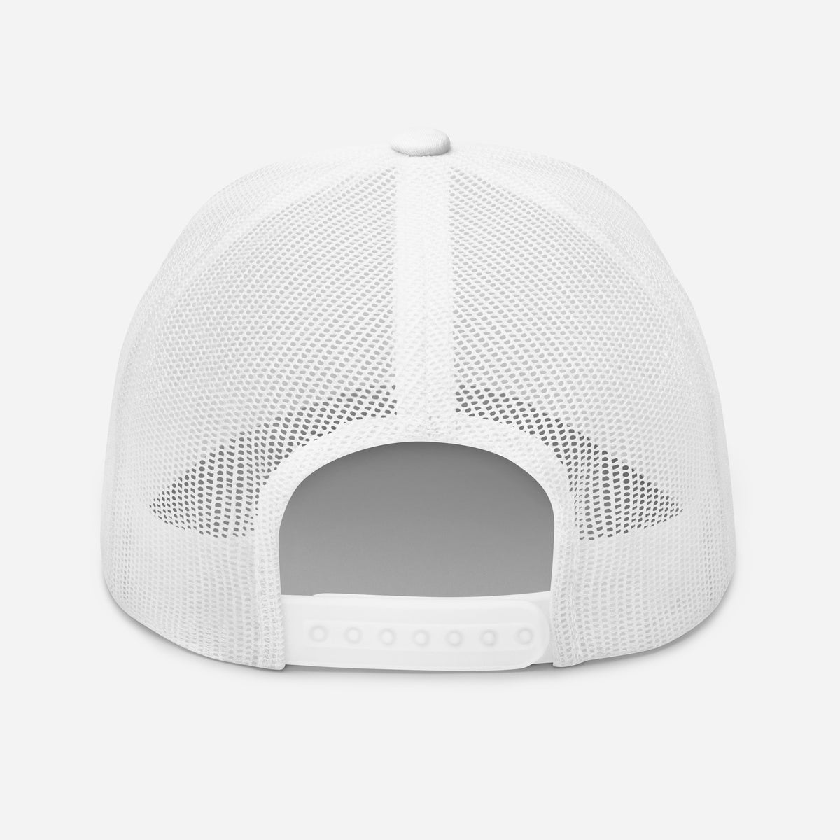 White on White mesh Retro Trucker cap hat with red and blue 1776 American eagle design