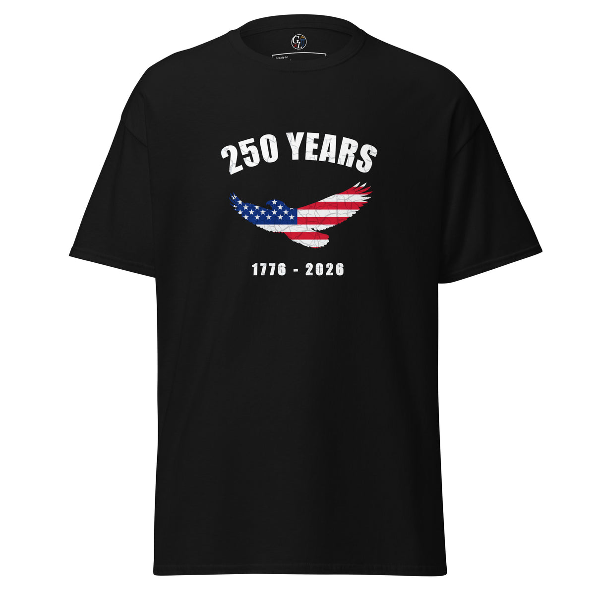 Men's 250 years American freedom shirt with eagle American flag design black