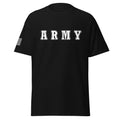 Men's army shirt block lettering and American flag sleeve black