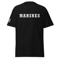 Men's marines shirt block lettering and American flag sleeve black