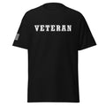 Men's Veteran shirt block lettering and American flag sleeve black