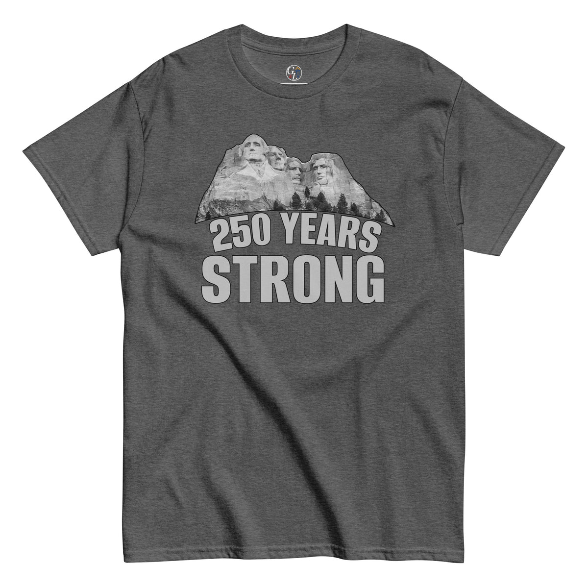 Men's Mount Rushmore 250 Years Strong t-shirt grey