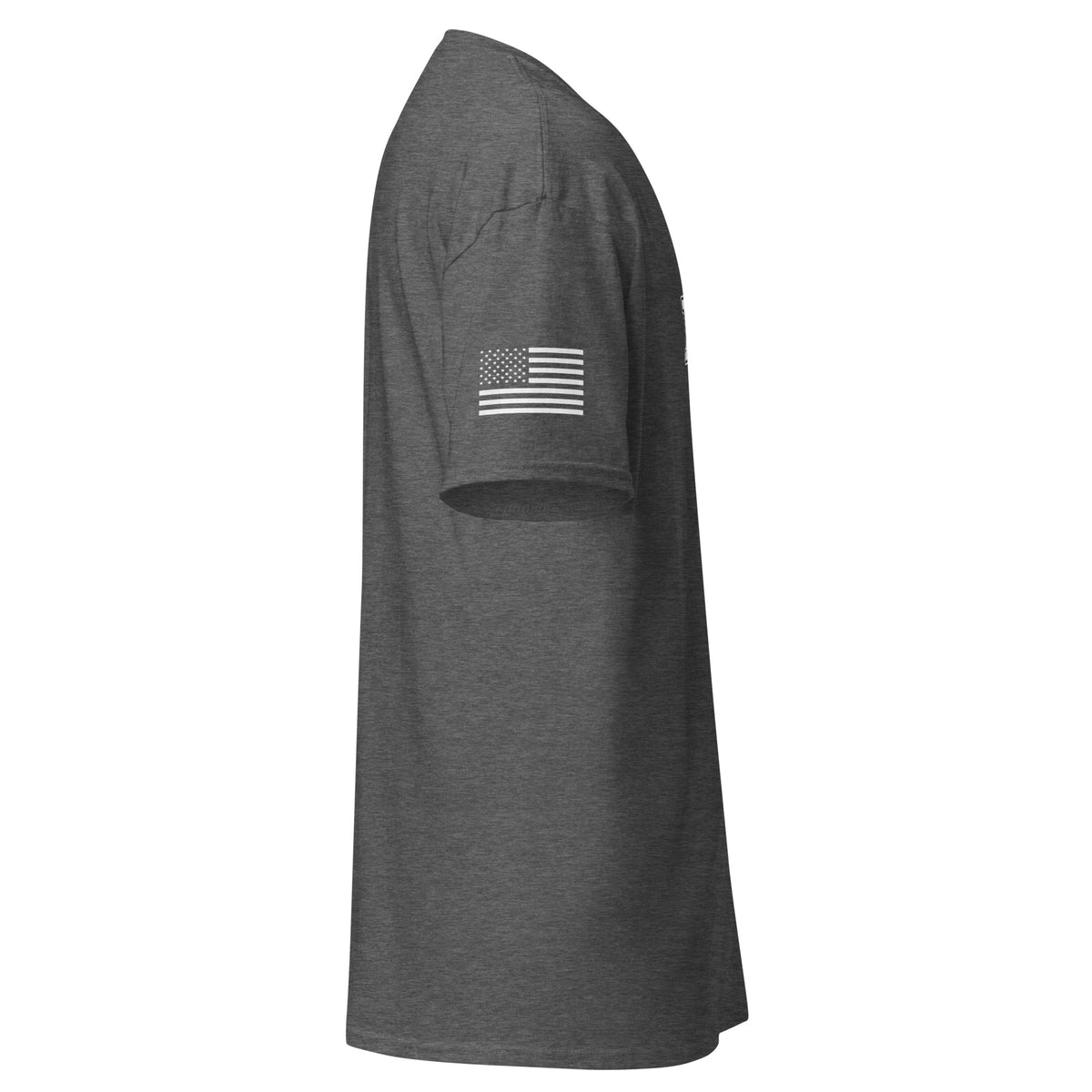 Men's air force shirt block lettering and American flag sleeve grey