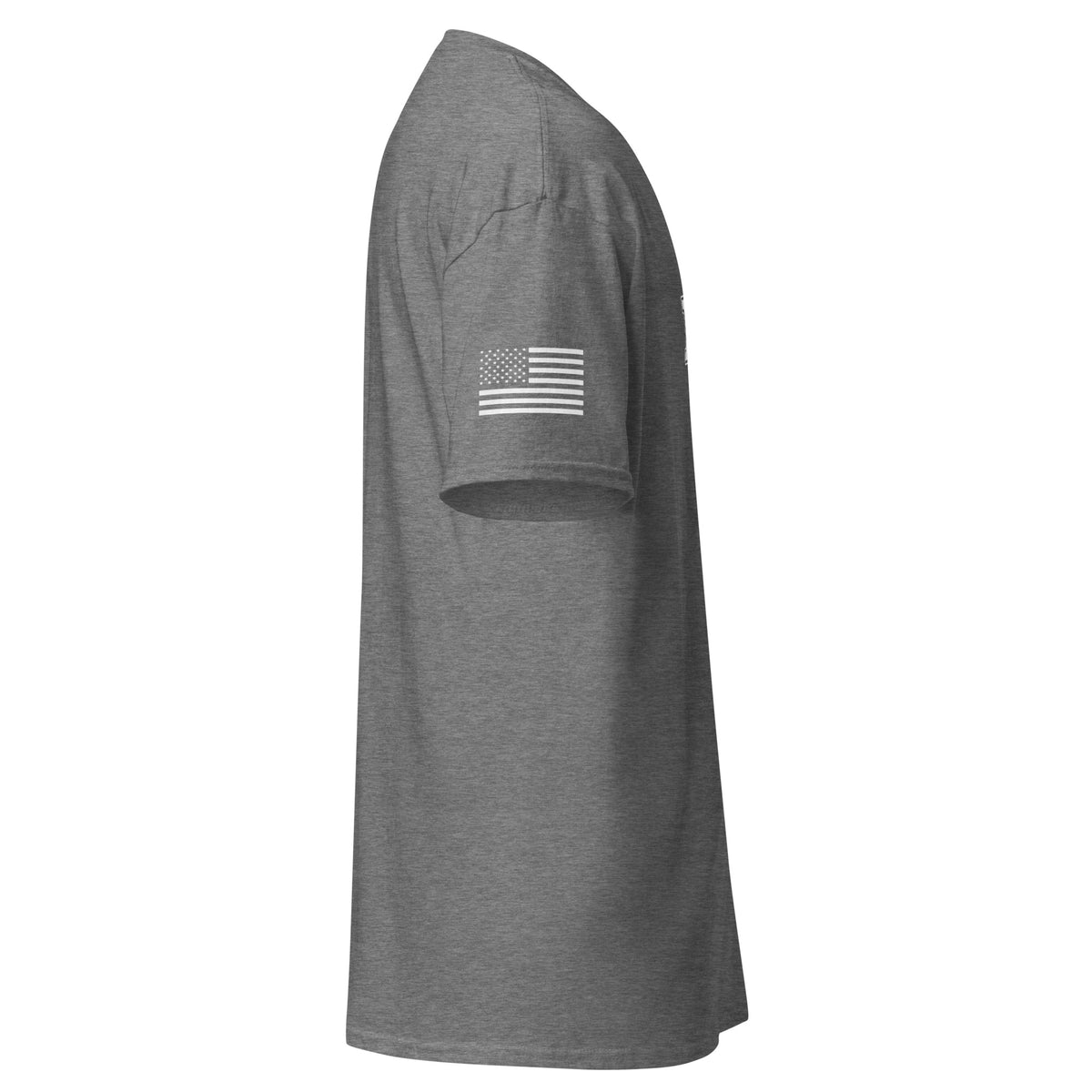 Men's air force shirt block lettering and American flag sleeve grey