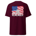 Men's 9/11 commemorative, always remember t-shirt maroon