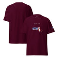 Maroon men's patriotic American flag Massachusetts t-shirt
