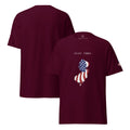 Maroon men's patriotic American flag New Jersey t-shirt