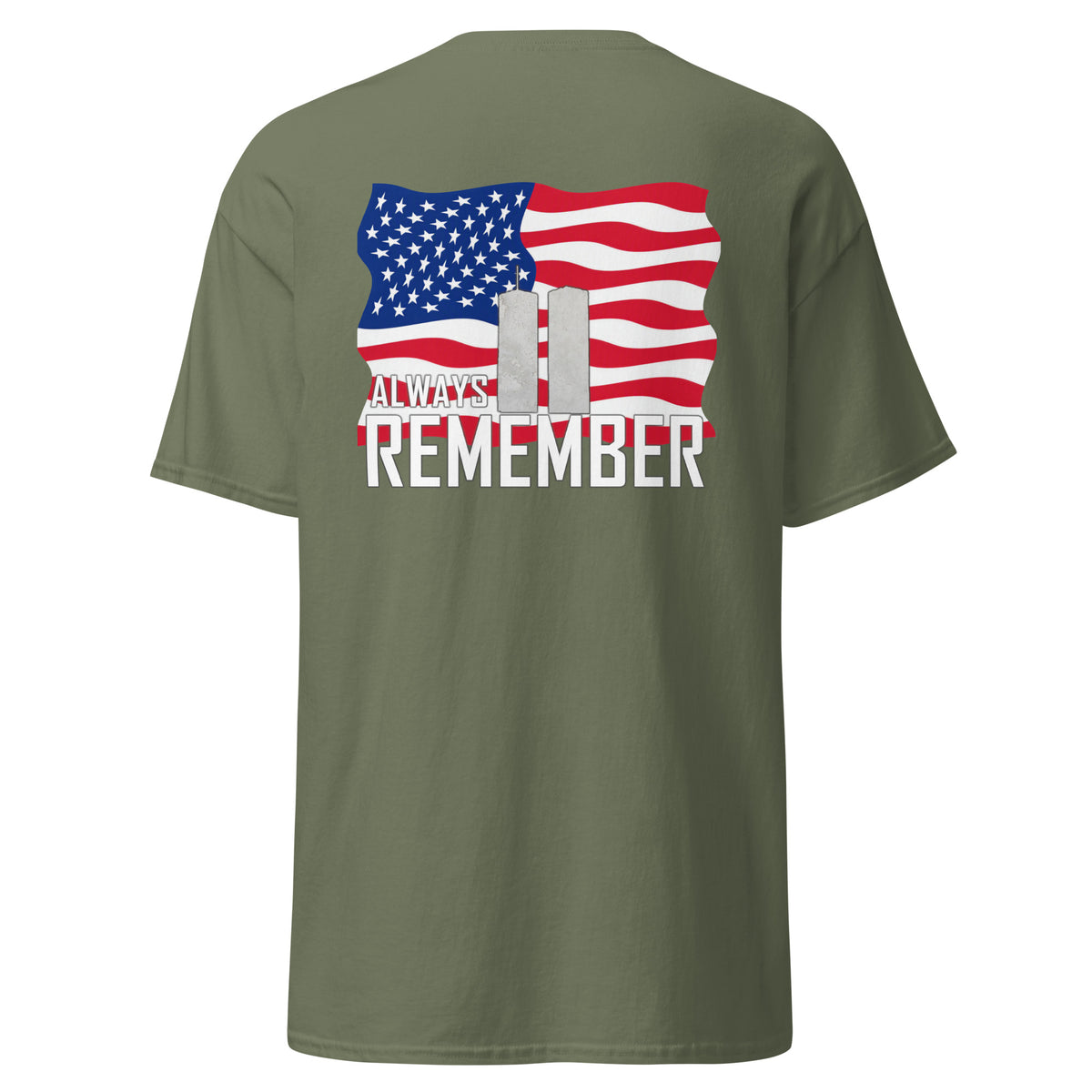 Men's 9/11 commemorative, always remember t-shirt green