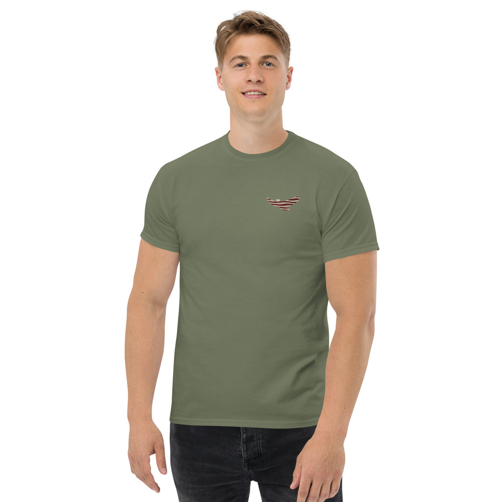 Green Vintage American Flag eagle men's t-shirt