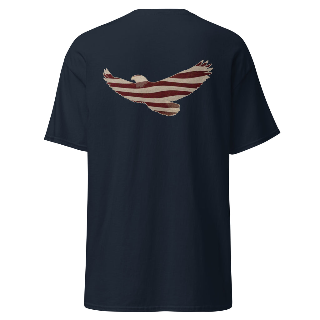 navy Vintage American Flag eagle men's t-shirt