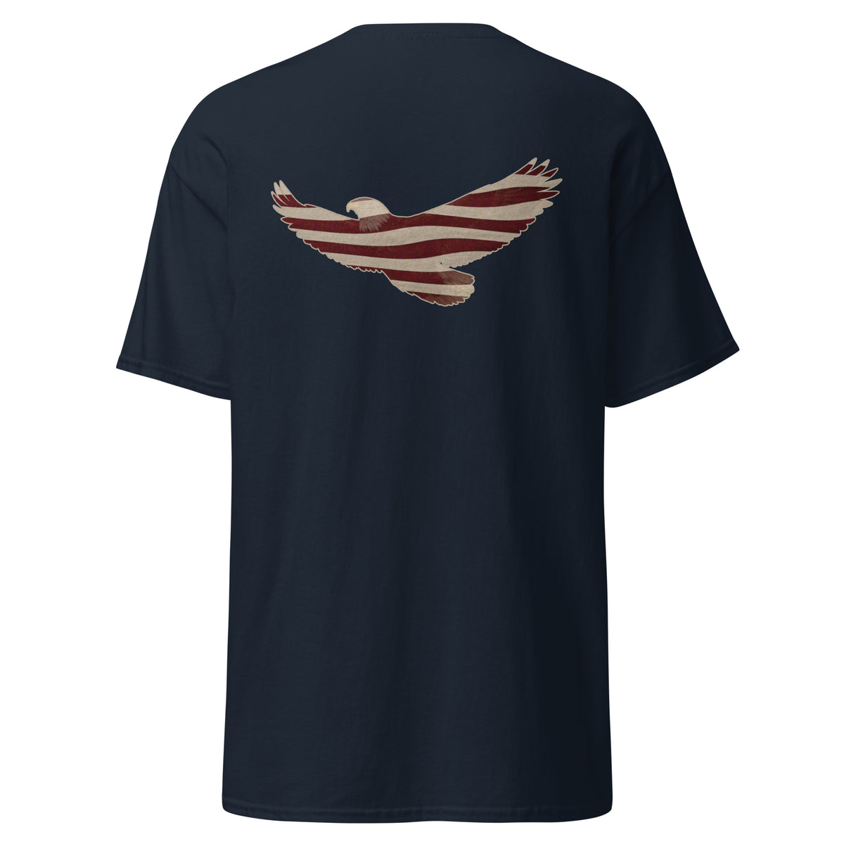 navy Vintage American Flag eagle men's t-shirt