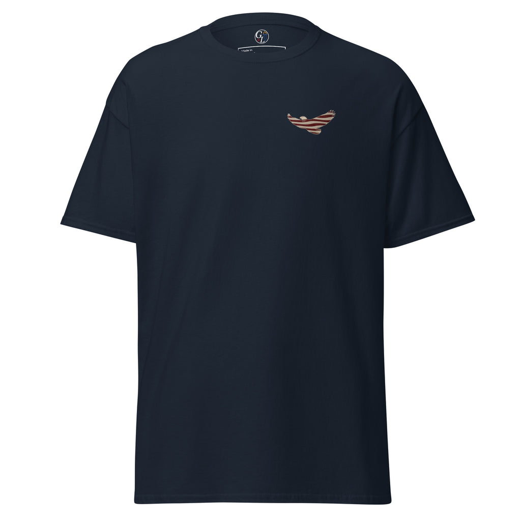 navy Vintage American Flag eagle men's t-shirt
