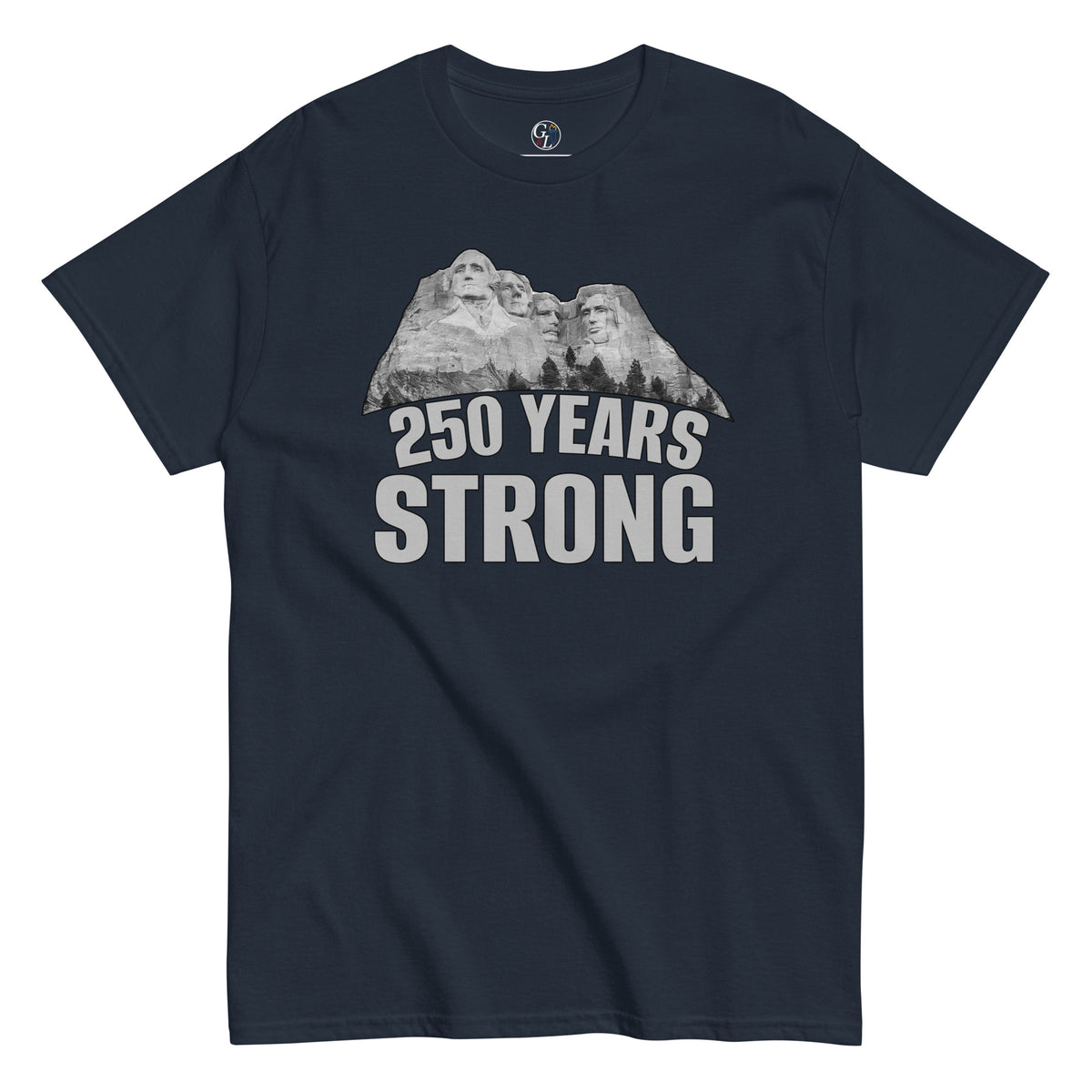 Men's Mount Rushmore 250 Years Strong t-shirt navy