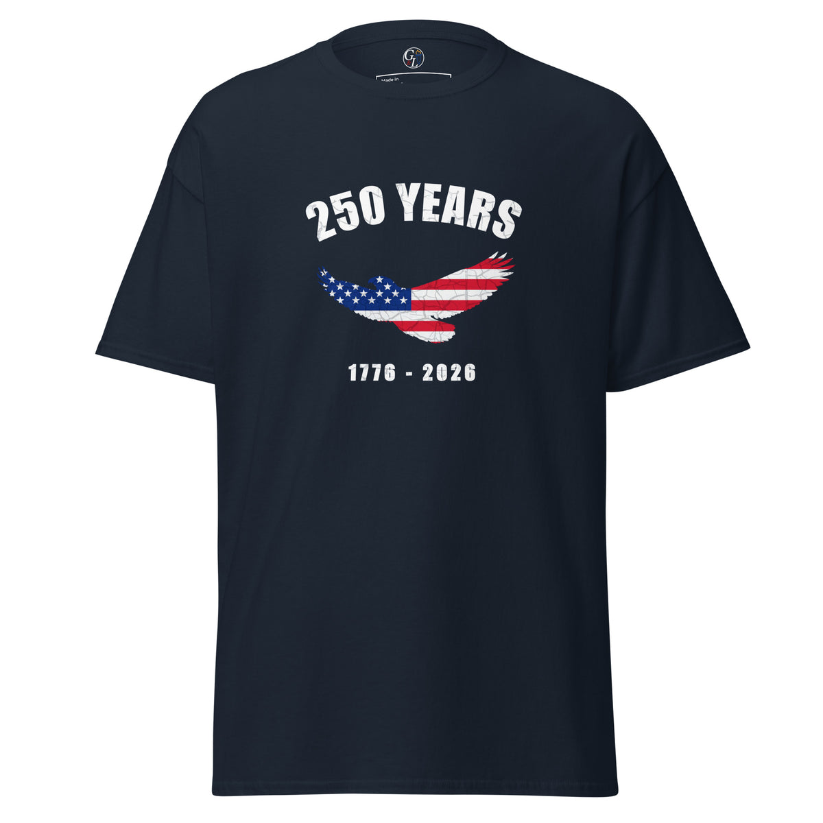 Men's 250 years American freedom shirt with eagle American flag design navy