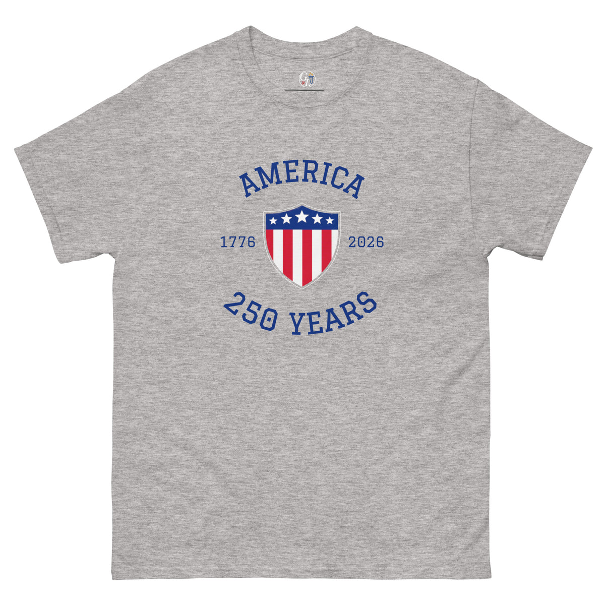 Men's America 250 sport block lettering American flag design grey