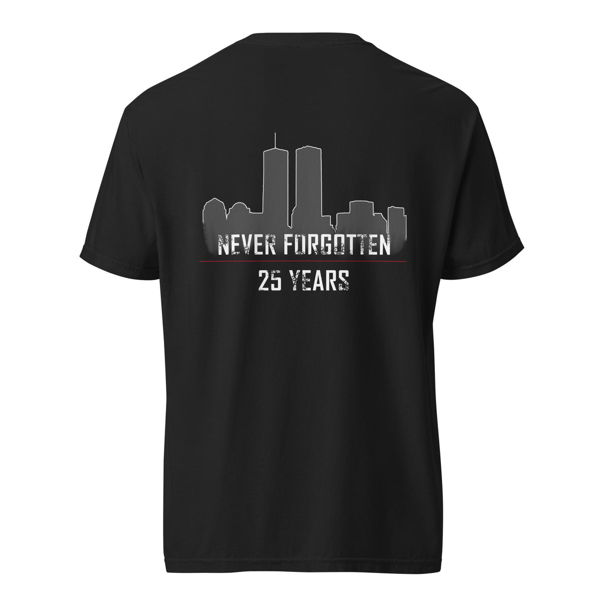 Men's 9/11 commemorative, never forgotten t-shirt black