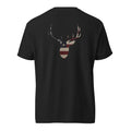 Men's elk head silhouette American flag graphic t-shirt black