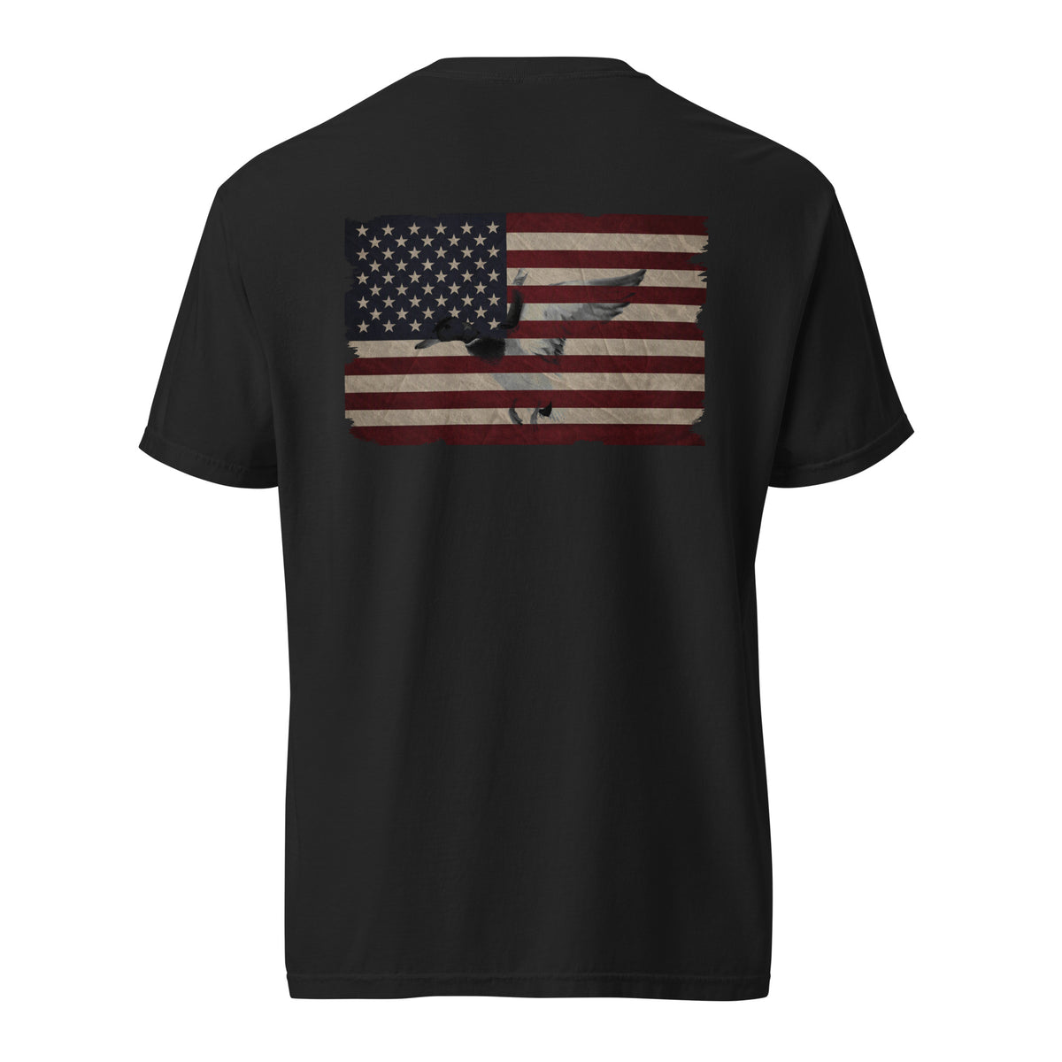 men's flying duck American flag t-shirt black
