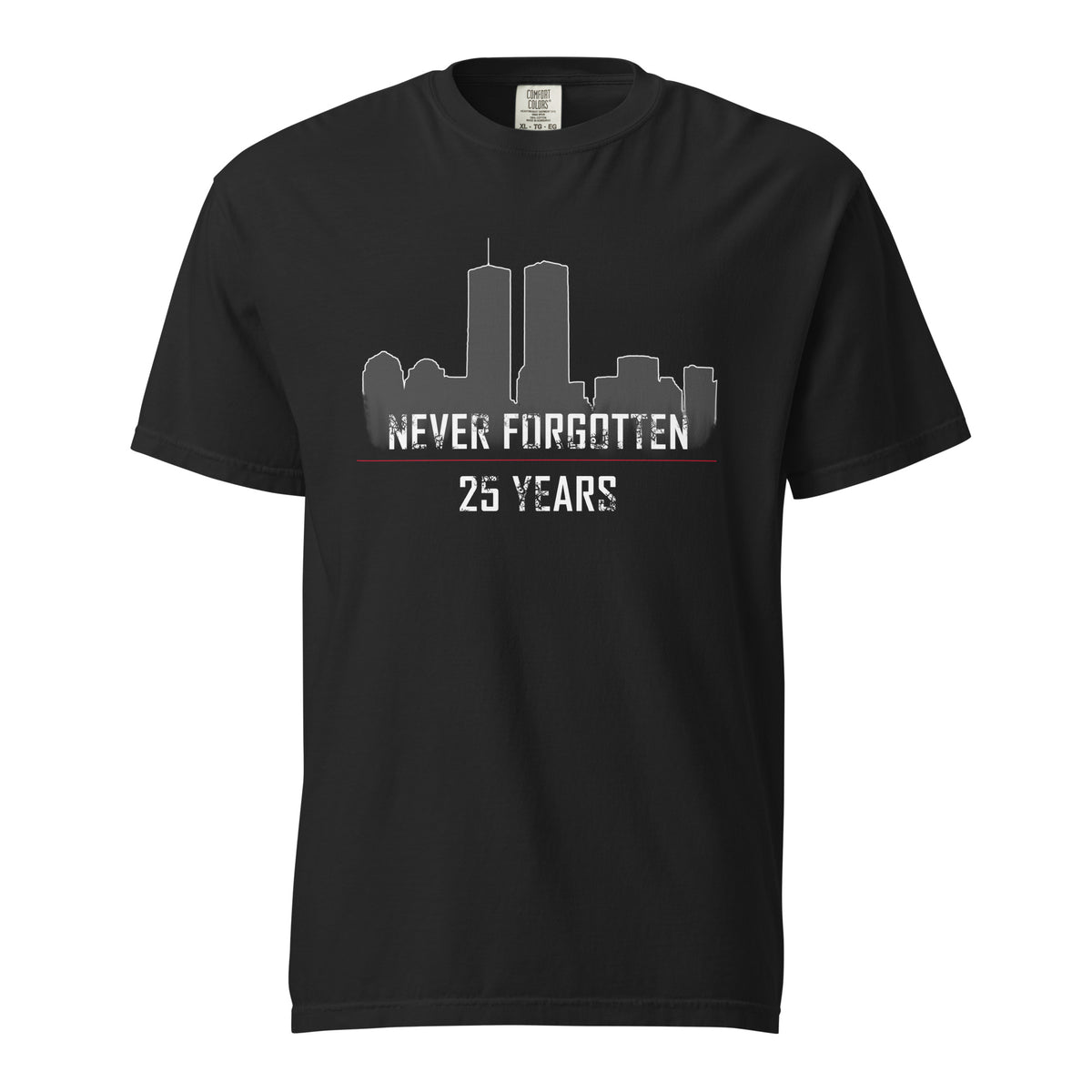Men's 9/11 commemorative, never forgotten t-shirt black