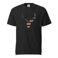 Men's elk head silhouette American flag graphic t-shirt black