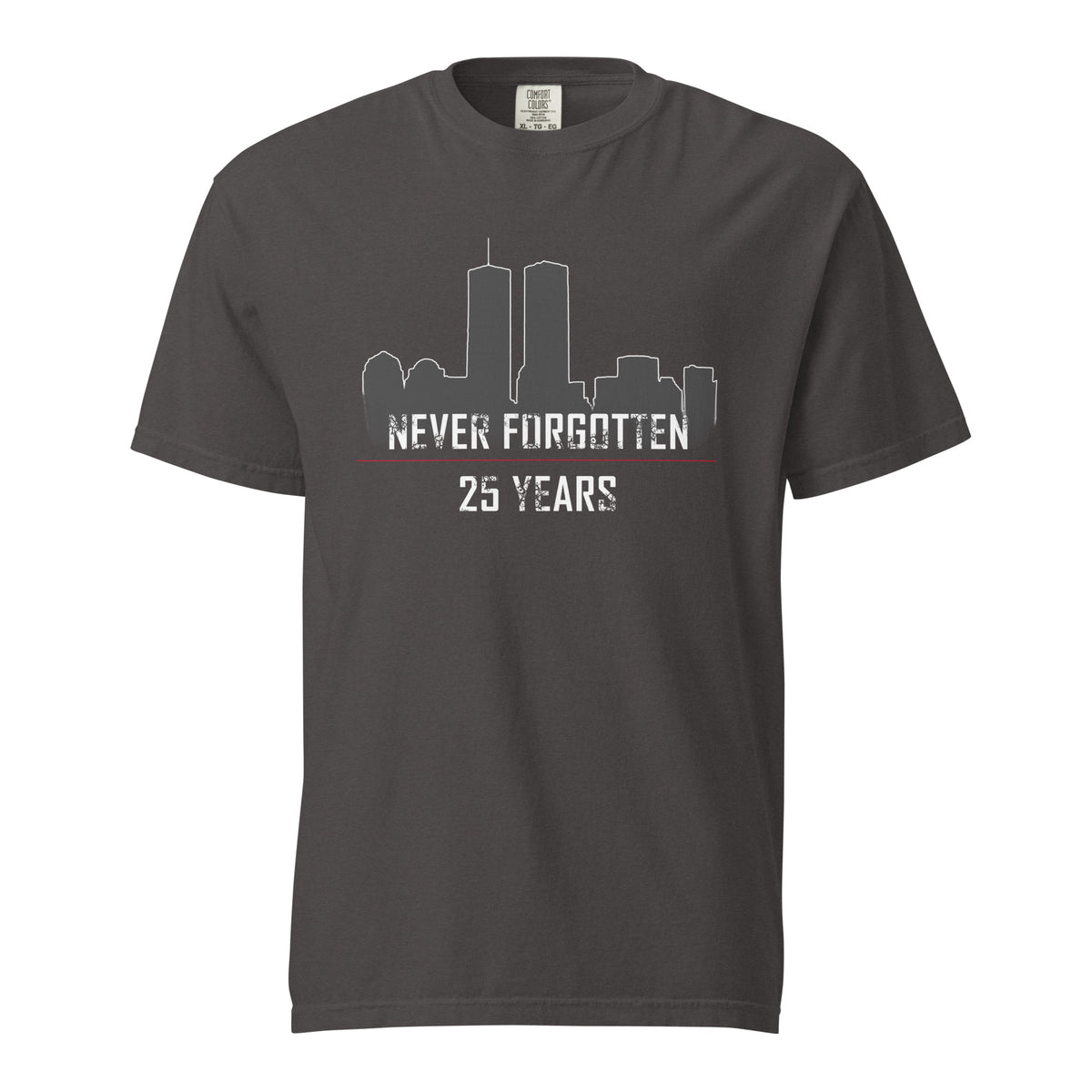 Men's 9/11 commemorative, never forgotten t-shirt grey