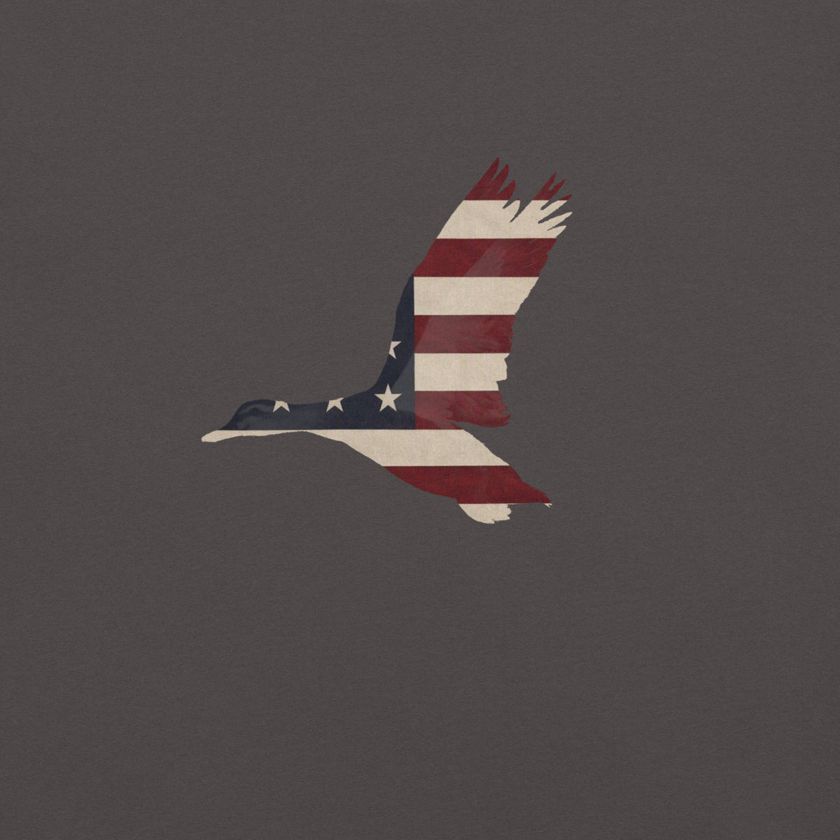 men's flying duck silhouette American flag t-shirt gray