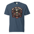 blue men's t-shirt with "we the people" across the top and an eagle standing on a skull graphic below, with written "Freedom Brotherhood America" at the bottom