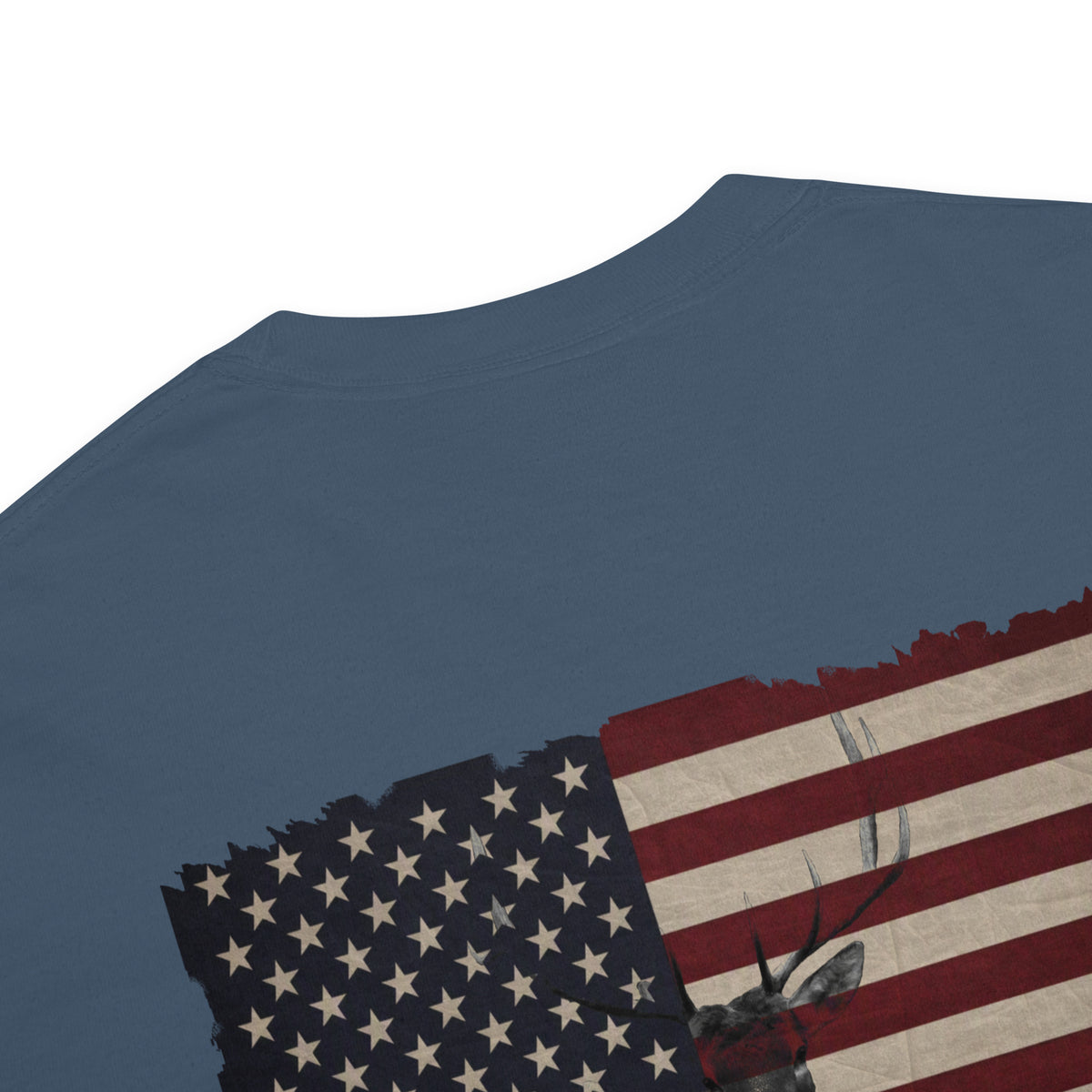 Men's American flag with elk graphic t-shirt blue