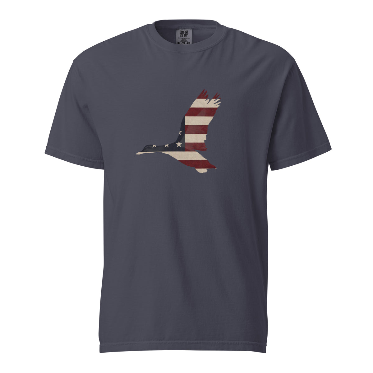 men's flying duck silhouette American flag t-shirt navy