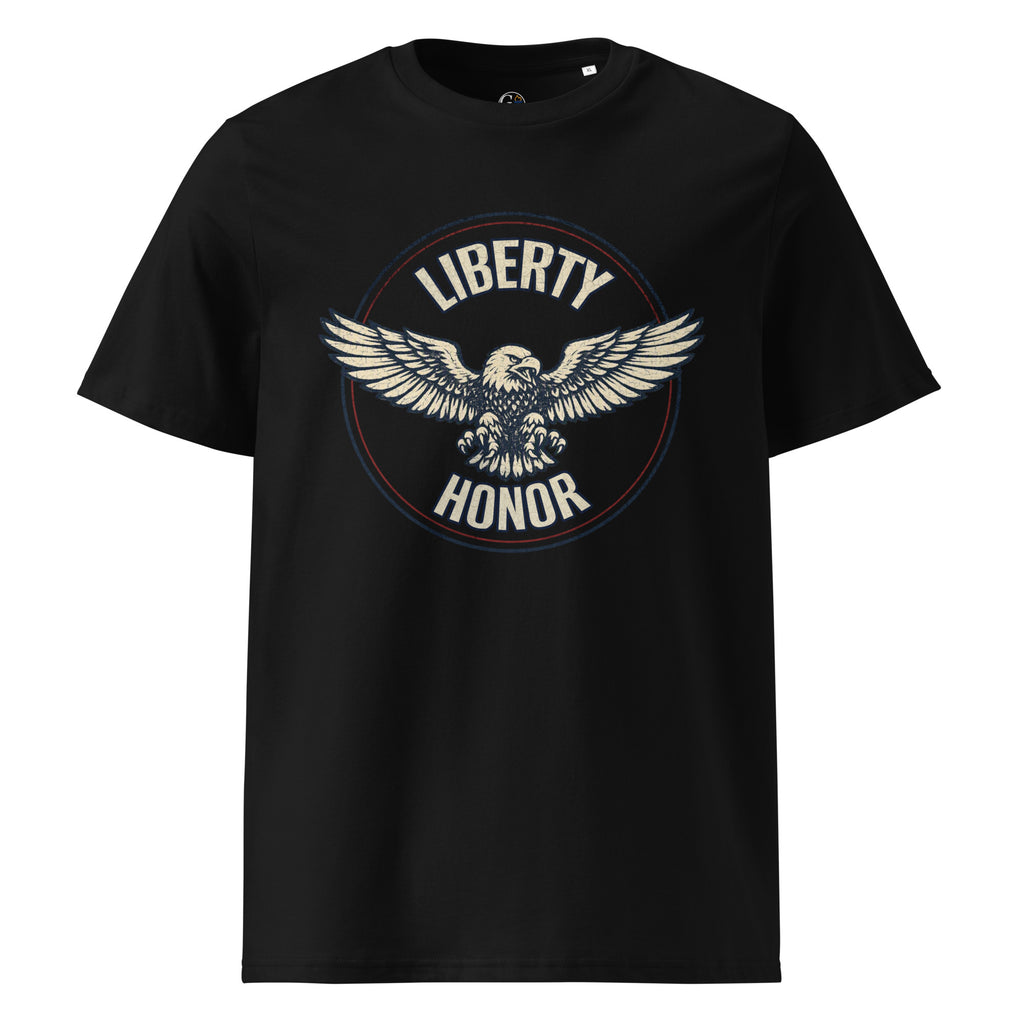 black Liberty and honor men's eagle emblem shirt