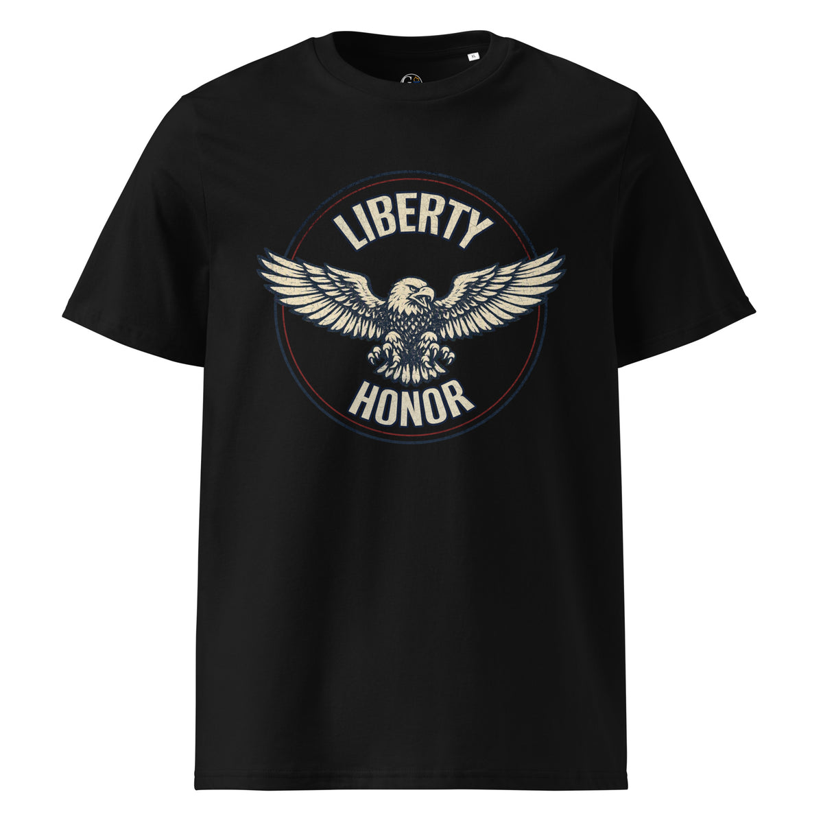 black Liberty and honor men's eagle emblem shirt
