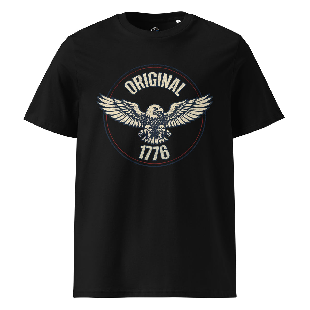 Men's Original 1776 vintage distressed eagle design t-shirt black