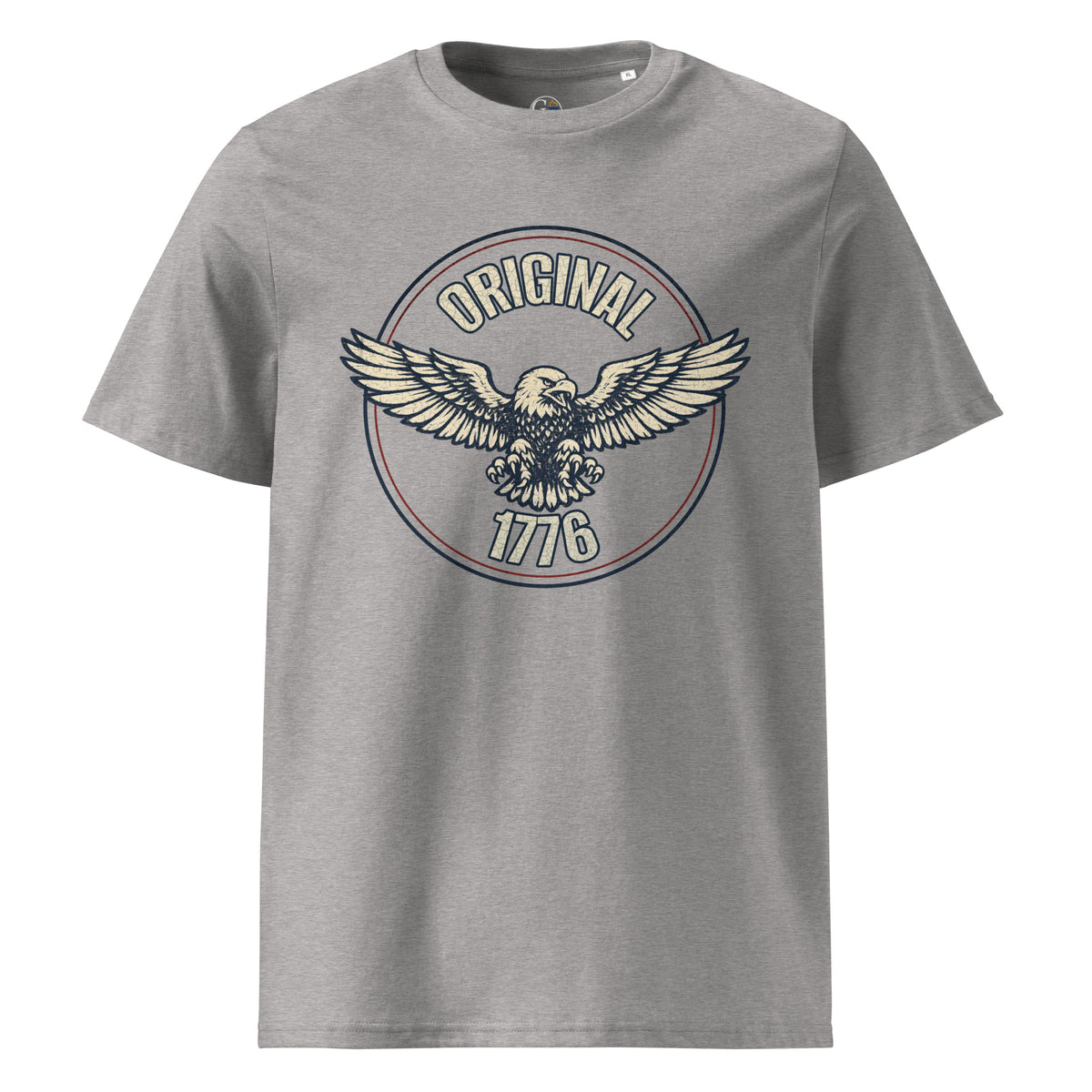 Men's Original 1776 vintage distressed eagle design t-shirt gray