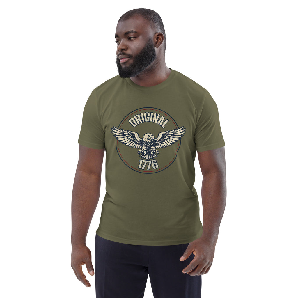 Men's Original 1776 vintage distressed eagle design t-shirt green